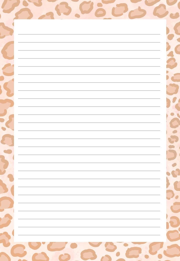 Printable Boho Leopard Pattern Writing Paper - Etsy