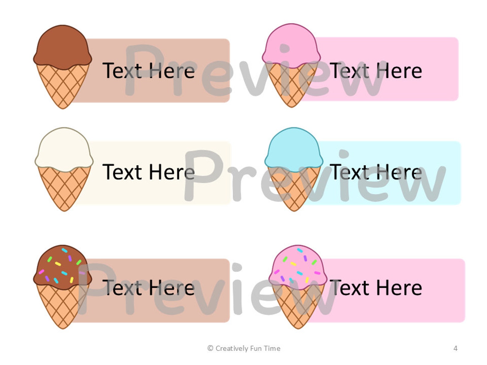 Ice Cream Name Tags: Printable Classroom Decor (editable, PDF ...