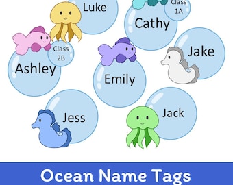 Editable Ocean Animal Name Tags: Printable Classroom Decor (Digital Download)