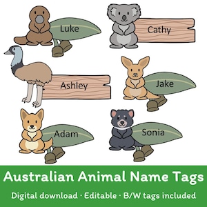 Médaillons d'animaux australiens modifiables