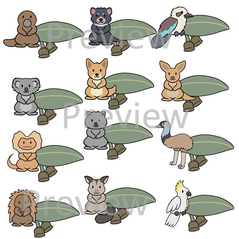 Editable Australian Animal Name Tags Etsy Australia