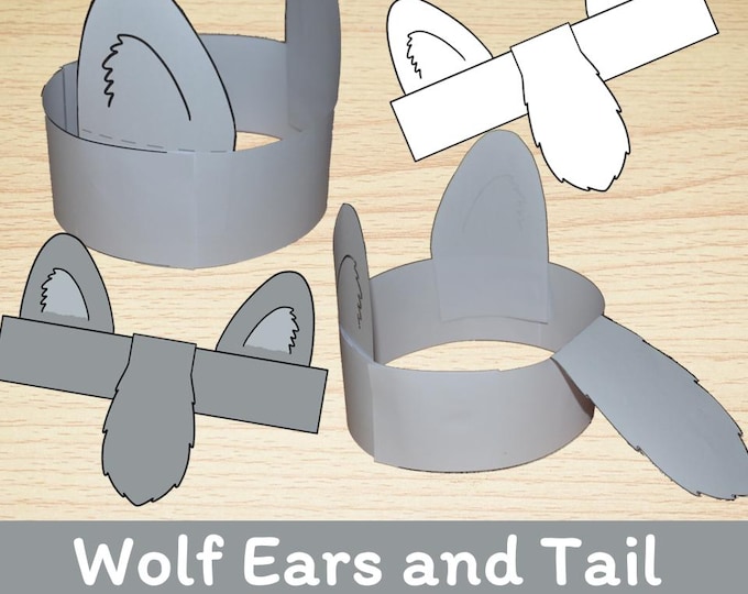 Wolf Paper Crown Coloring Printable Kids Craft Wolf Woodland Birthday ...