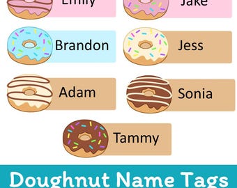 Editable Doughnut Name Tags: Printable Classroom Decor (PDF & PowerPoint Files)