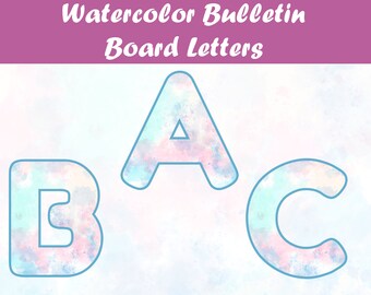 Watercolor Bulletin Board Letters