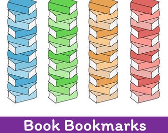 Printable Book Bookmarks, Coloring Activity