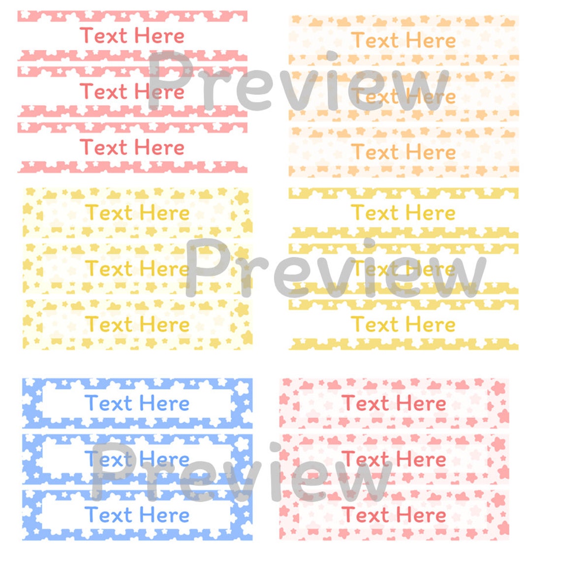 Editable Pastel Star Drawer Labels - Etsy