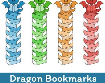 Druckbare Drachen Lesezeichen, Färbung Aktivität
