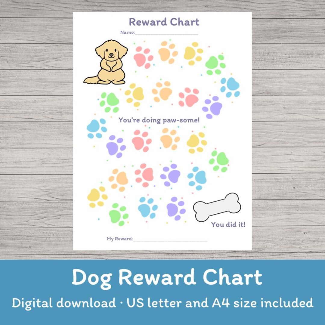 Dog Reward Task Dog Reward Chart Printable | Kids Chore and Behaviour Chart | - Etsy