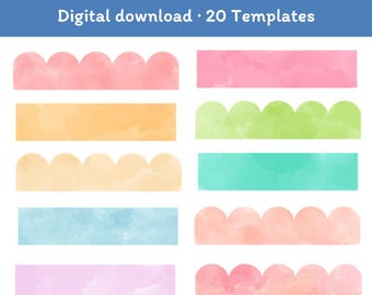 Watercolor Bulletin Board Borders | Printable Summer Classroom Decor
