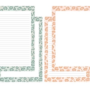 Printable Boho Leopard Pattern Writing Paper