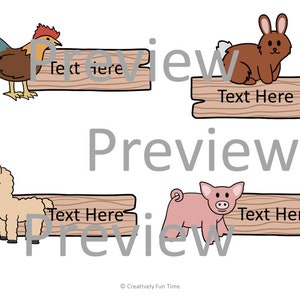 Editable Farm Animal Name Tags - Etsy