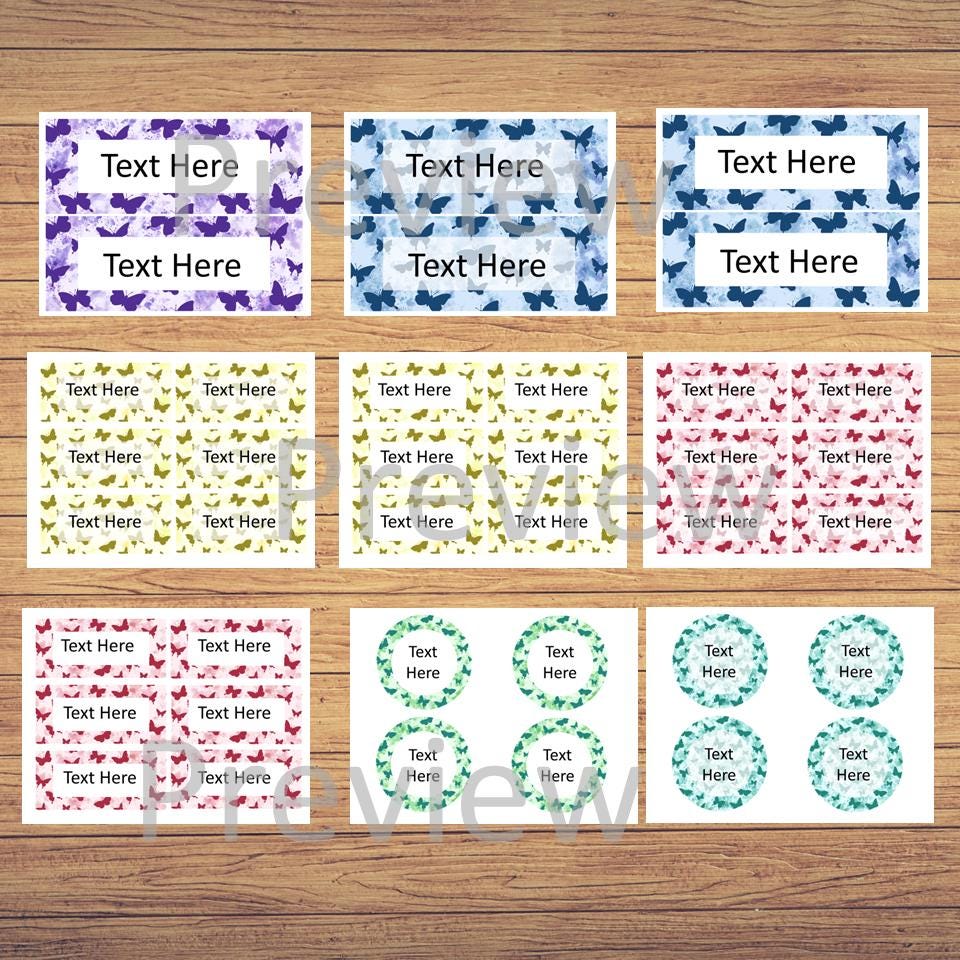 Editable Watercolor Butterfly Name Tags | Printable Desk Labels - Etsy