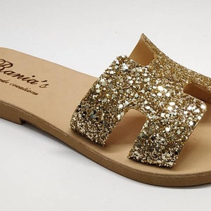 hermes sandals sparkle