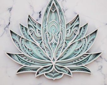 3d Lotus Flower Layered wall art *CUSTOM COLORS AVAILABLE