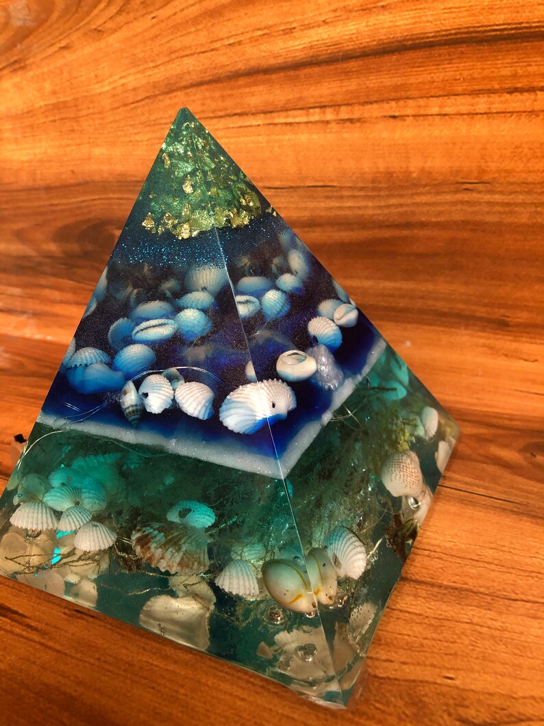 Handmade Light Up Resin Pyramid Wizard & Ocean design Night Etsy