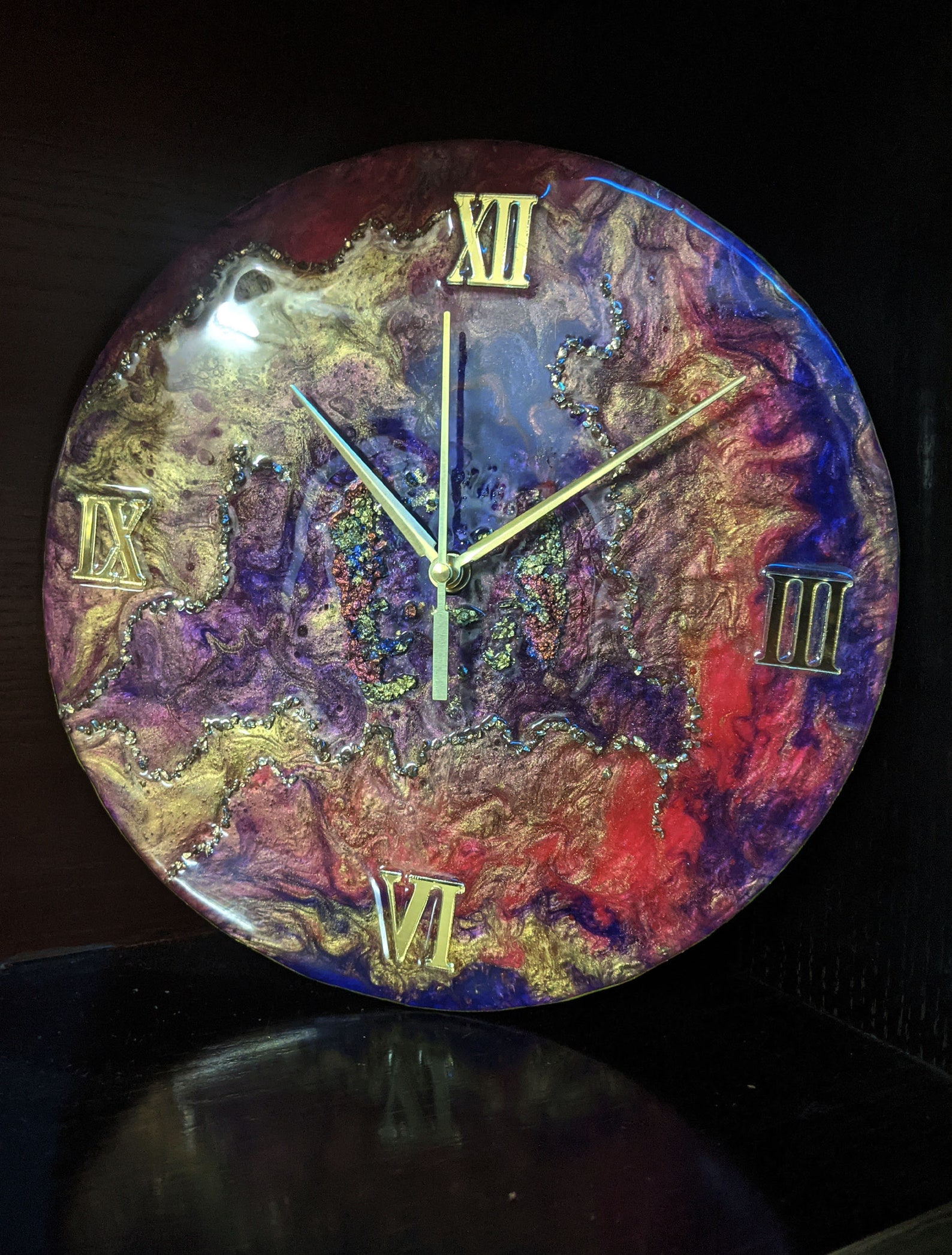 Dual Color Resin Geode Wall Clock Wall clock Resin Clock Etsy