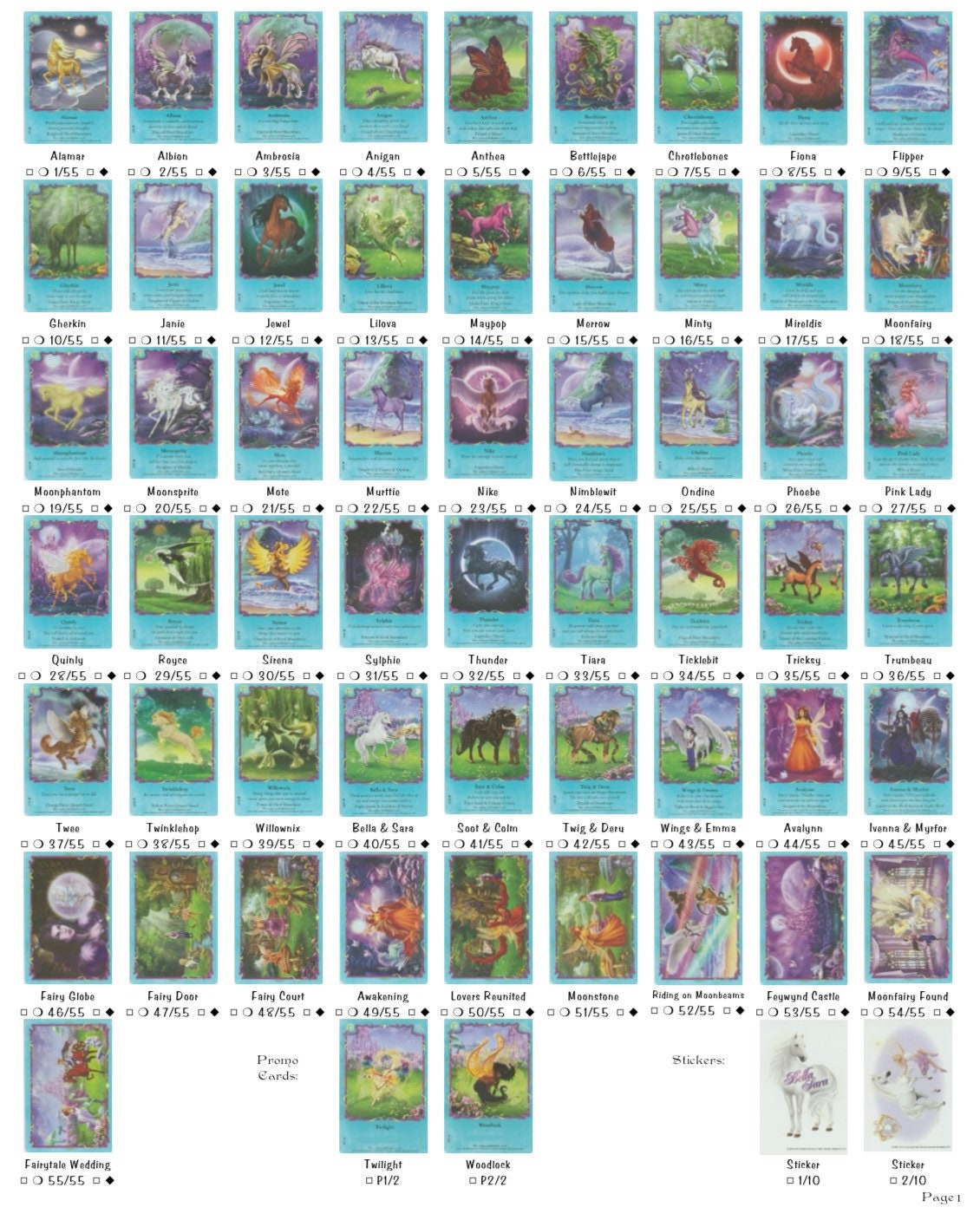 NEW Bella Sara Trading Cards Moonfairies Non-foils & Foils - Etsy Ireland