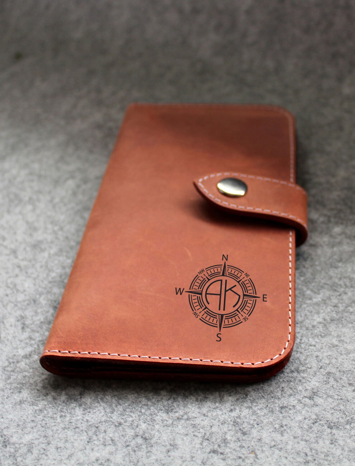 Personalized wallet Travel leather purse monogrammed women Etsy