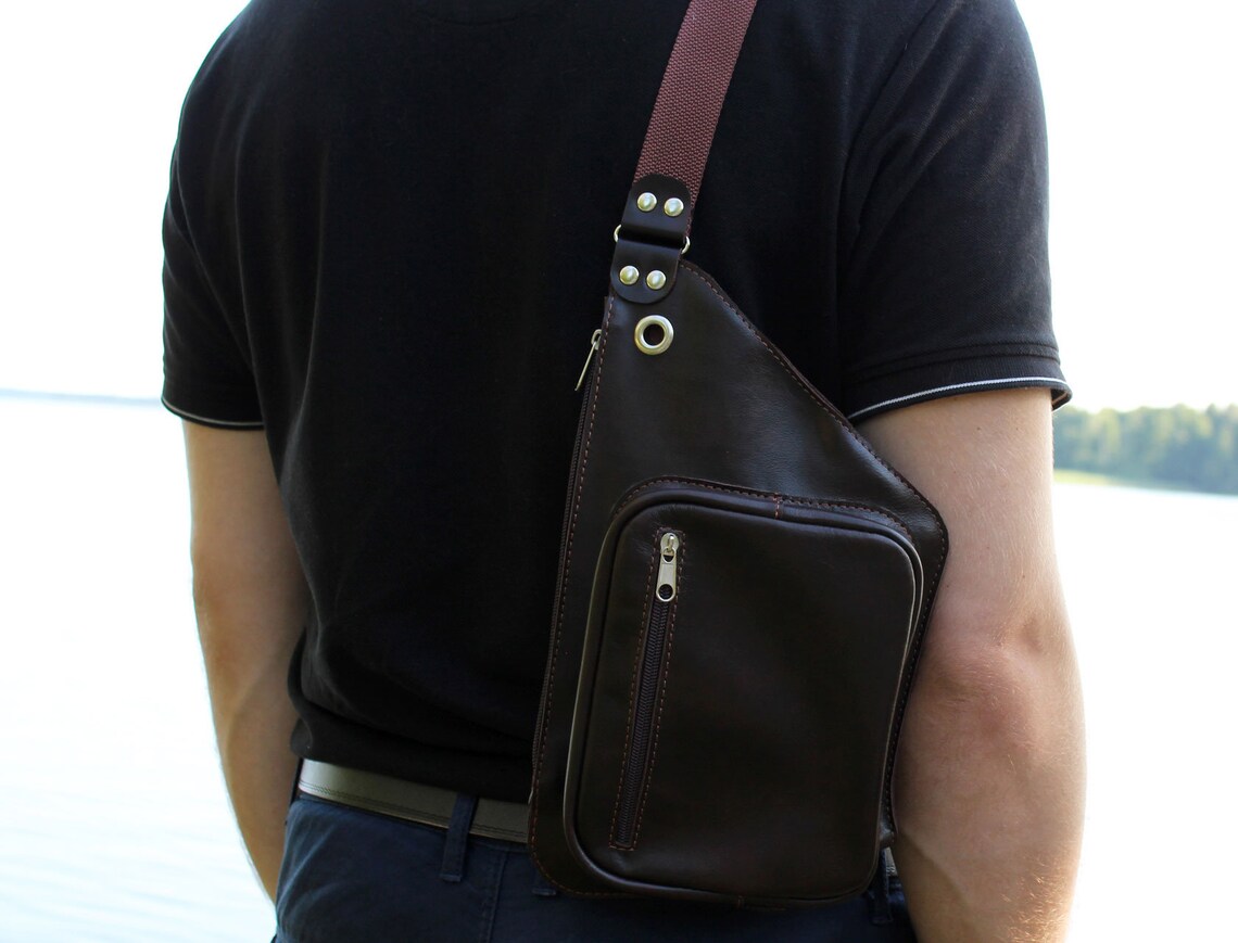 Singlestrap leather backpack Etsy