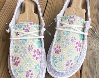 Custom Paw Print Hey Dudes