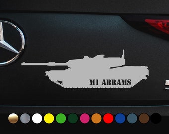 Military M1 ABRAMS Tank logo sticker - Perfect Cut Color Decal Vinyl Decal Sticker - Multiple sizes and colors available!