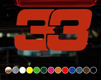 Autocoureur - Flying Dutchman nummer 33 logo - Vinyl Decal Sticker - Meerdere maten en kleuren beschikbaar!