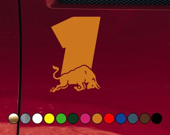 Racing driver #1 #33 Flying Dutchman bull fan version - Vinyl Decal Sticker - Multiple sizes and colors available!
