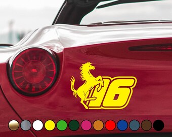Versión para fanáticos del caballo del piloto de carreras Charles #16 - Adhesivo de vinilo - ¡Varios tamaños y colores disponibles!