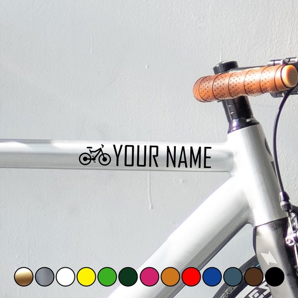 Vélo - étiquettes nominatives personnalisées - cyclisme - ordinateur portable Ipad - sticker vinyle couleur coupe parfaite - plusieurs tailles et couleurs disponibles !