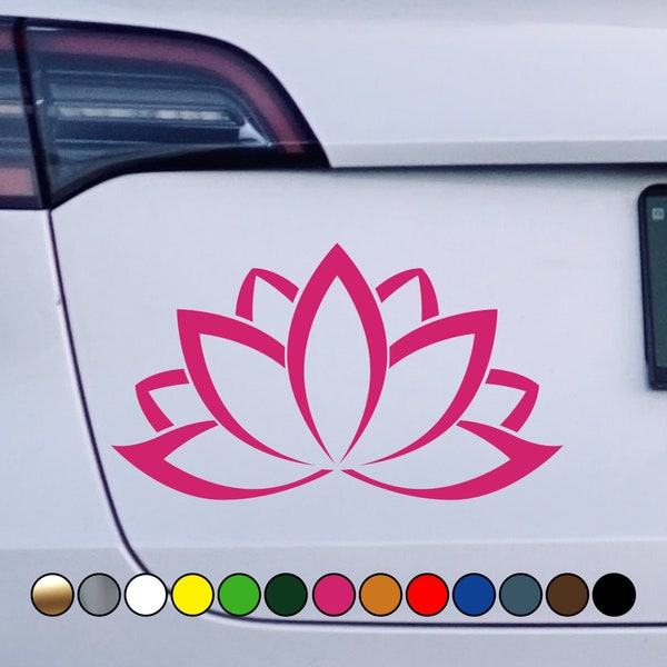Sticker logo fleur de lotus Nature Art haute qualité - Sticker vinyle couleur coupe parfaite - Plusieurs tailles et couleurs disponibles !