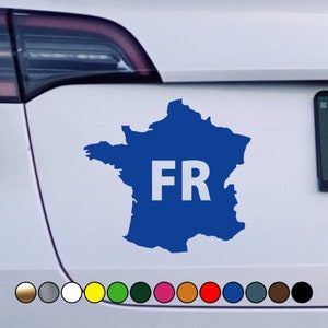 Land Frankreich Umriss mit FR Text Contour Logo - Perfekt geschnittene Farbe Aufkleber Vinyl Aufkleber - Mehrere Größen und Farben erhältlich!