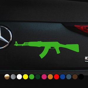 Fucile tattico militare Ak-47 Kalashnikov - Armi da fuoco - Adesivo in vinile con taglio perfetto - Disponibili in diverse misure e colori!