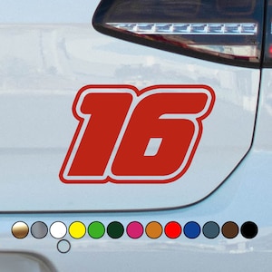 Racing driver Charles number 16 High Quality - Vinyl Decal Sticker - Multiple sizes and colors available!