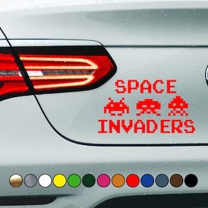 RETRO GAMING Space Invaders sticker  - Perfect Cut Color Decal Vinyl Decal Sticker - Multiple sizes and colors available!
