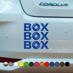 Quote Box Box Box pit stop sticker - Vinyl Decal Sticker - Multiple sizes and colors available!