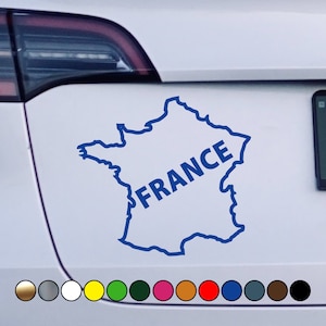 Country France Outline mit France Text Contour Logo - Perfekt geschnittene Farbe Aufkleber Vinyl Aufkleber - Mehrere Größen und Farben erhältlich!