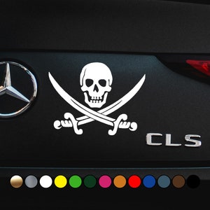 FUNNY Jolly Roger Piracy Symbol sticker - Perfect Cut Color Decal Vinyl Decal Sticker - Multiple sizes and colors available!