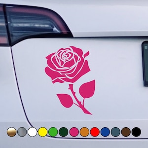 Bloem mooie roos sticker bloem bloesem lente natuur - sticker vinyl sticker perfect gesneden kleur - meerdere maten en kleuren beschikbaar!
