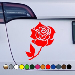 Bloem mooie roos sticker bloemen bloei lente natuur - sticker vinyl sticker perfect gesneden kleur - meerdere maten en kleuren beschikbaar!