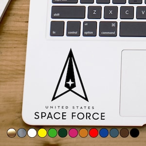 Militär US Space Force-logotypklistermärke - Perfekt skuren färgdekal vinyldekalklistermärke - Flera storlekar och färger tillgängliga!