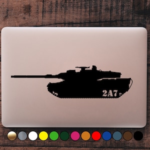 May include: Black silhouette of a tank with the text "2A7" on the side. The tank is on a light gray background.