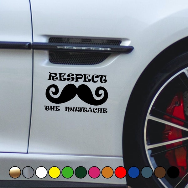 Respect the Trendy Mustache Moustache Facial hair FUNNY DECALS - Vinyl Decal Sticker - Multiple sizes and colors available!