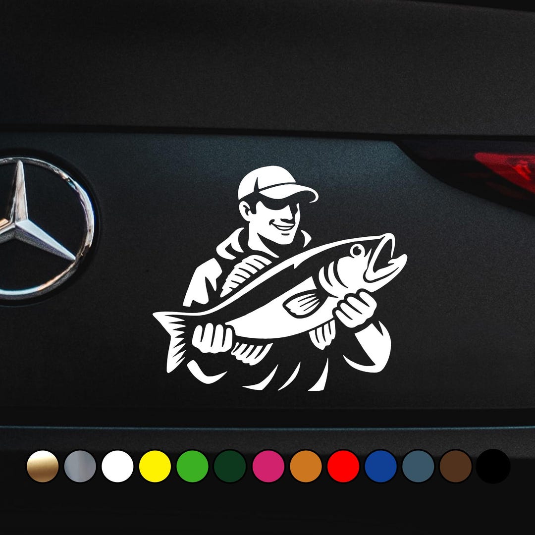 Big Fish Catch Sticker - Fisherman Fisher Fish Fishing Rod - Perfect ...