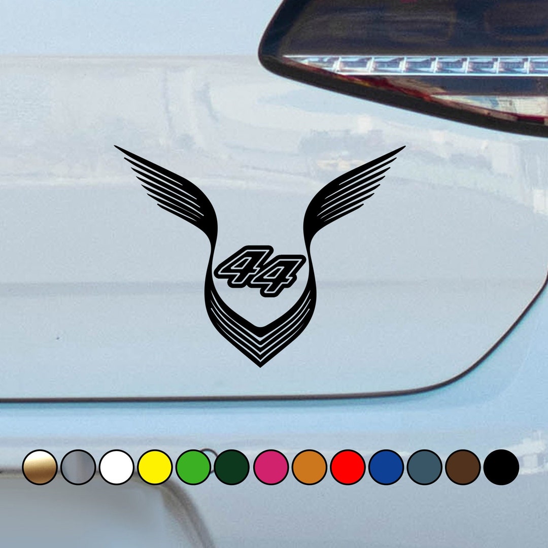 Racing Driver Lewis #44 Wings Fan Version Logo - Vinyl Decal Sticker ...