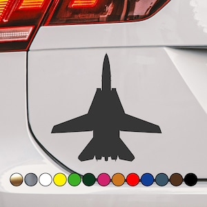 Military F-14 Tomcat fighter jet top view with spread wings - Perfect Cut Color Vinyl Decal Sticker - Multiple sizes and colors available!