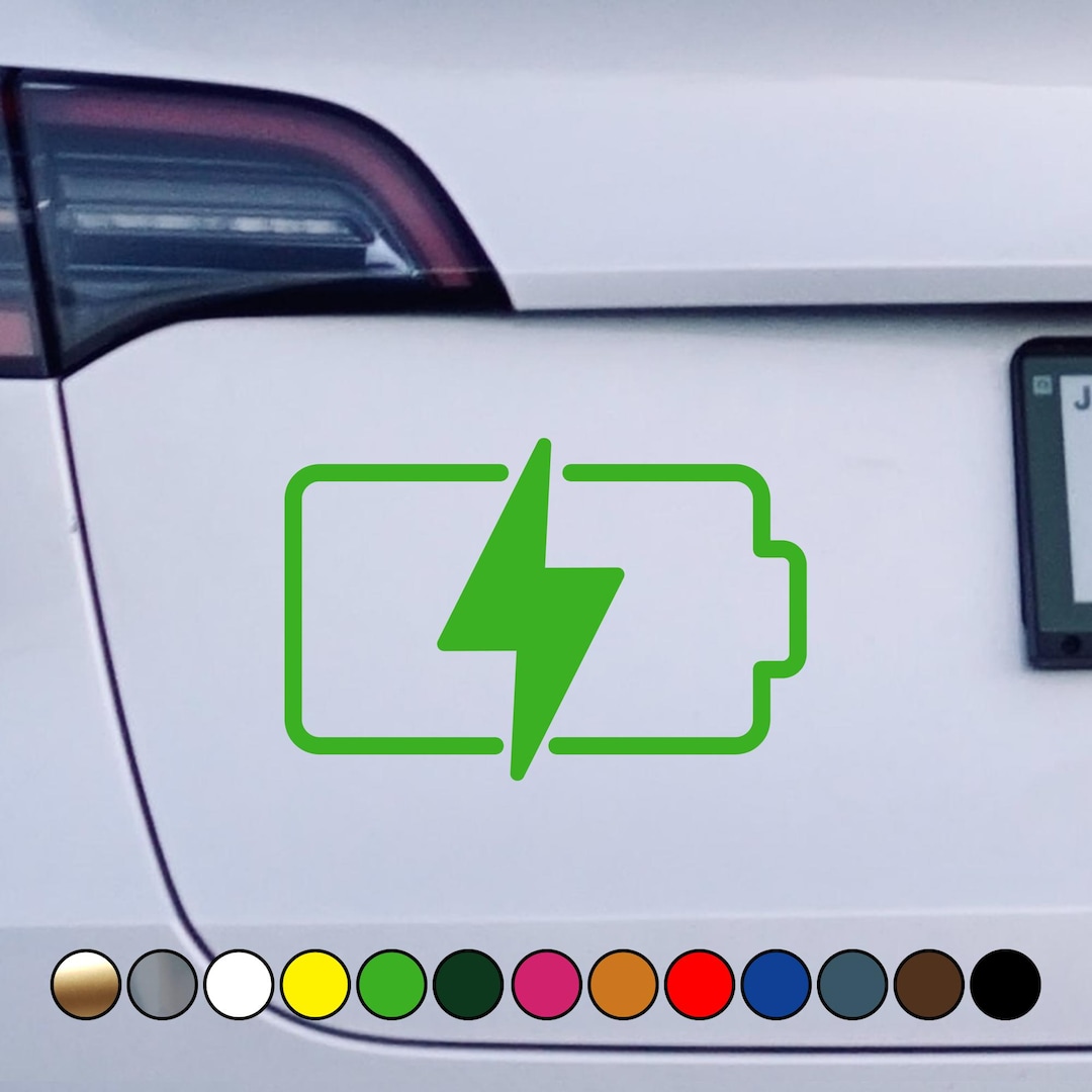 Spring Charged Sticker Battery Charging Symbol Sticker - Charger - Energy - Perfect Cut Color ...