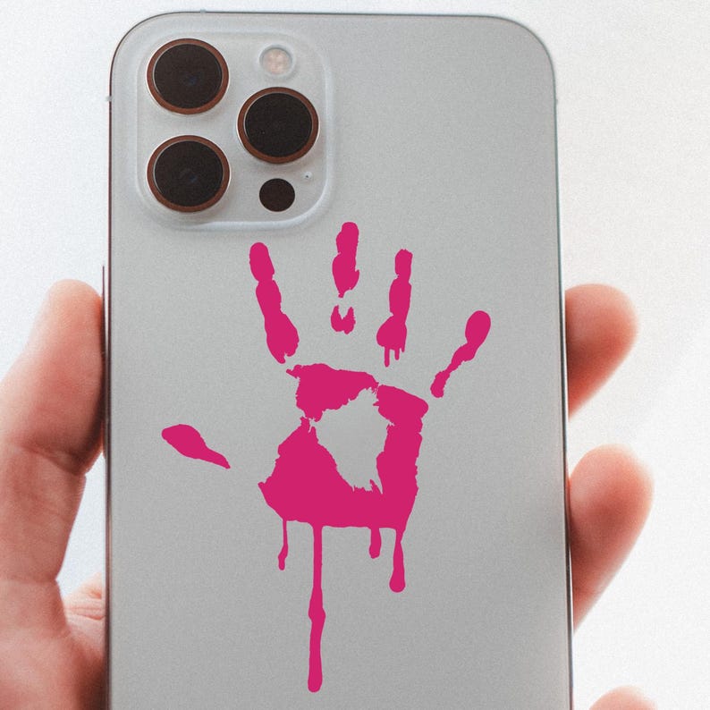 Bloody Handprint Sticker - Scary - Funny - Trick or Treat - Hand ...