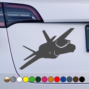 Military F-35 Lightning II fighter jet 3d view - US Air Force - Perfect Cut Color Decal Vinyl Sticker - Multiple sizes and colors available!