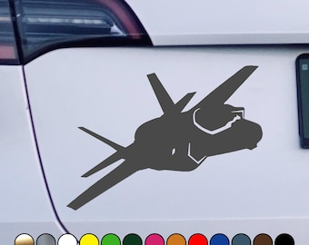 Military F-35 Lightning II fighter jet 3d view - US Air Force - Perfect Cut Color Decal Vinyl Sticker - Multiple sizes and colors available!