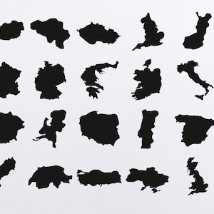 European Country Outline Contour Logo - Deutschland Italien usw. - Perfekt geschnittene Farbe Aufkleber Vinyl-Aufkleber - Mehrere Größen und Farben erhältlich!